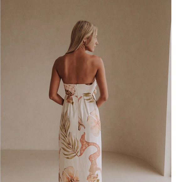 Sabo Skirt Strapless Dress in Cream and Gold - Picture 6 of 7